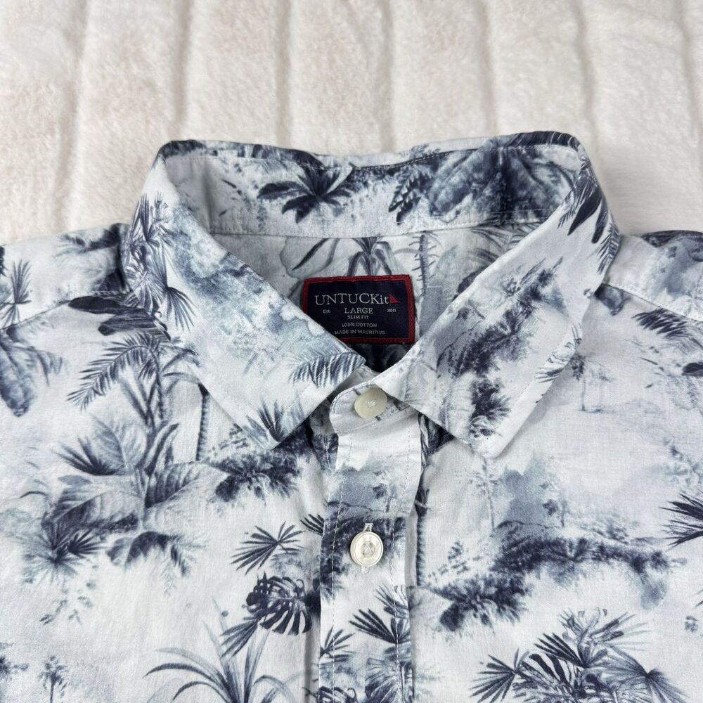 UNTUCKit Short Sleeve Button Down Men's Large Slim Fit AOP Tropical Floral - Picture 6 of 10